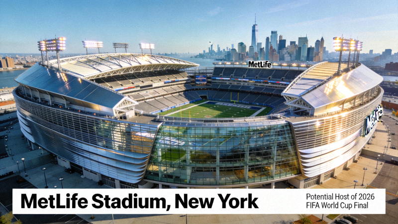 美国纽约MetLife体育场，可能承办2026世界杯决赛的现代化场馆